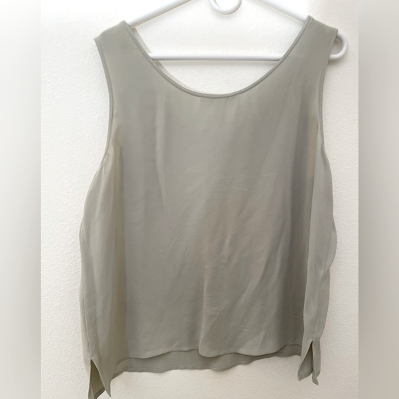 Josephine Chaus Moss Green 100% Silk Tank Top Size 14 - Picture 2 of 4